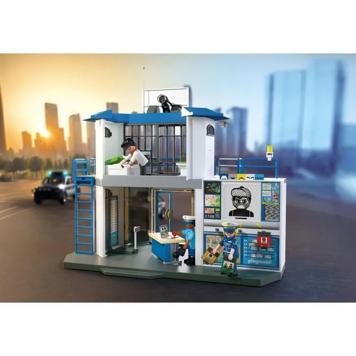 Playmobil 71874 Poste de police avec salle de recherches - Les policiers - City Action - 129 pièces - À partir de 4 ans
