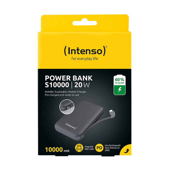 Intenso S10000 Powerbank 10000 mAh Li-Polymer Gris avec USB-C 20W