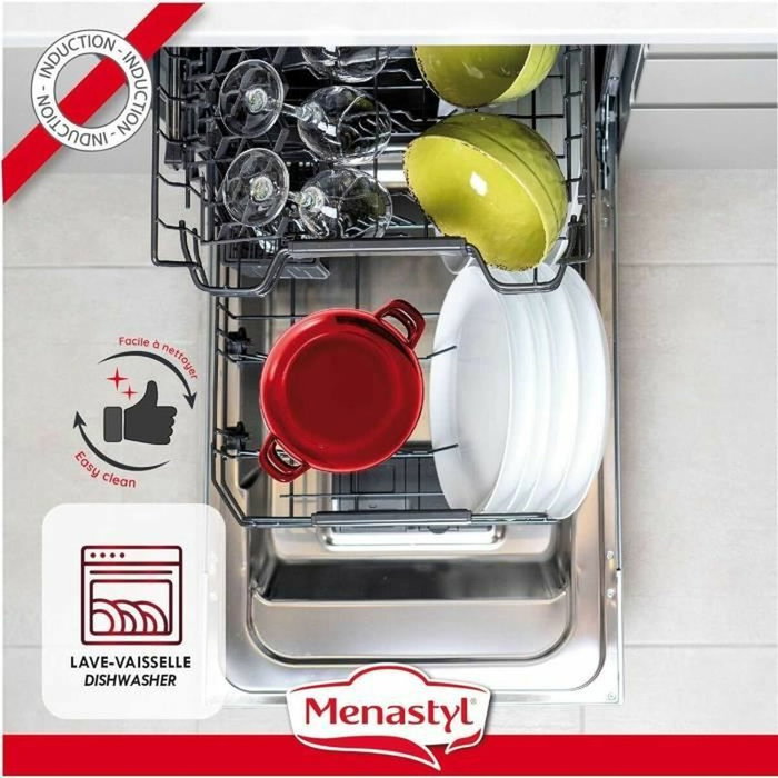 Menastyl Marmite à Moules en Acier Émaillé Noir 2,7 L 18 cm