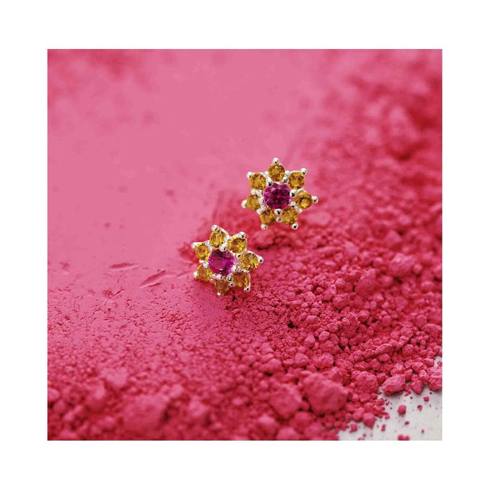Radiant Boucle d'oreilles bouton SS pierre rose ROSETONES