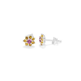 Radiant Boucle d'oreilles bouton SS pierre rose ROSETONES