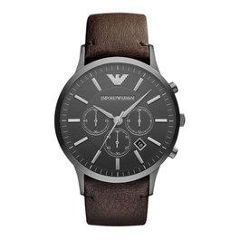 Armani AR2462 - Montre Homme avec Bracelet Cuir Marron