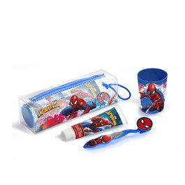 Lorenay Ensemble dentaire Spiderman 3 pièces Trousse de toilette Hygiène Buccale Enfant Gel Dentaire Brosse Gobelet