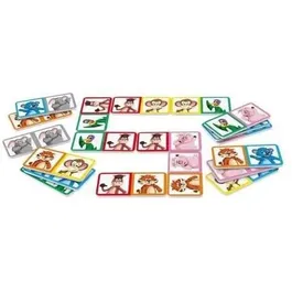 Schmidt Spiele - Domino Kids Jeu de Cartes-Dominos Animaux pour Enfants dès 2 Ans, Coloré et Robuste