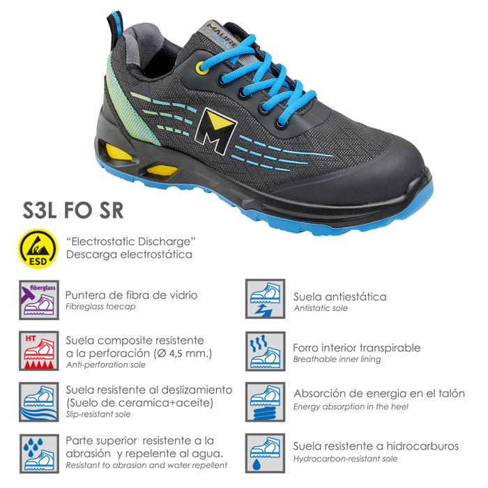 MAURER Lapis Chaussures de Sécurité Sportives S3L Taille 40