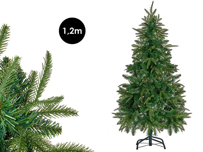 Krist+ Arbre de Noël vert 120 cm avec branches en plastique et métal Krist+ Arbre de Noël vert 120 cm avec branches en plastique et métal