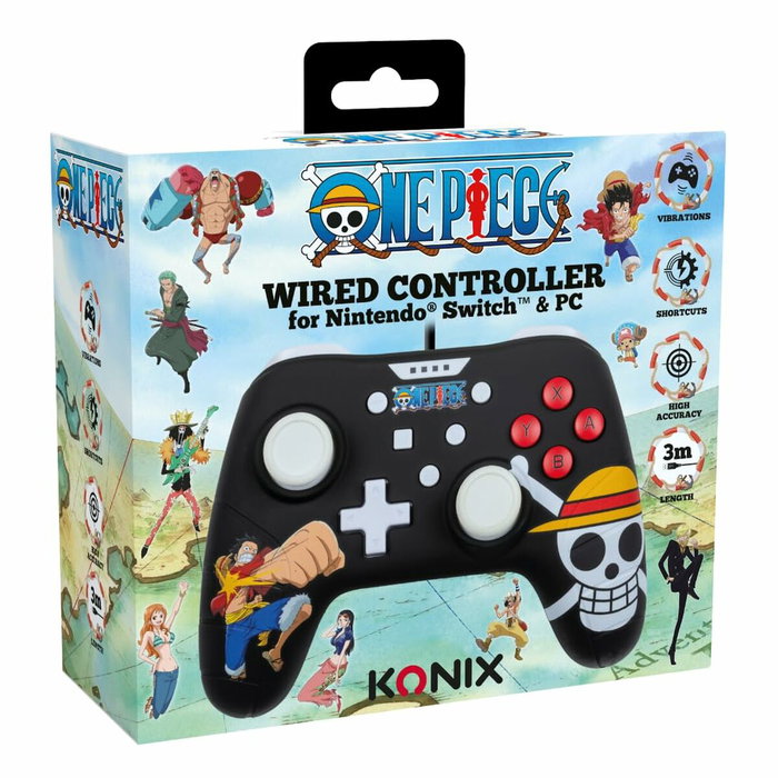 Konix Manette One Piece Luffy - Filaire 3 m - Nintendo Switch & PC