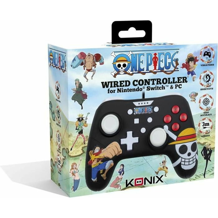 Konix Manette One Piece Luffy - Filaire 3 m - Nintendo Switch & PC