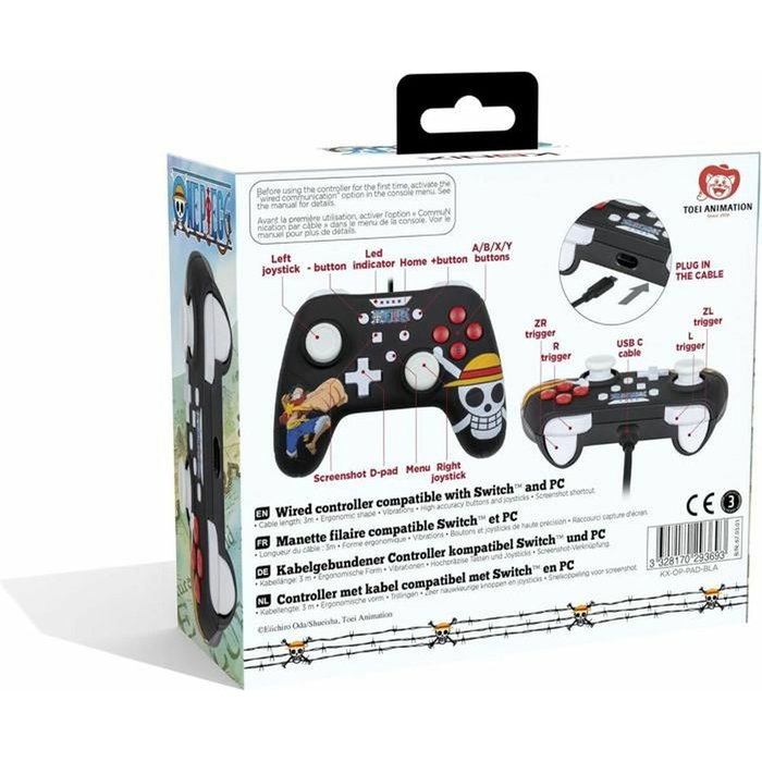 Konix Manette One Piece Luffy - Filaire 3 m - Nintendo Switch & PC