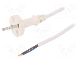 PLASTROL Câble d'alimentation H05VV-F 2x1mm2 1,5m blanc