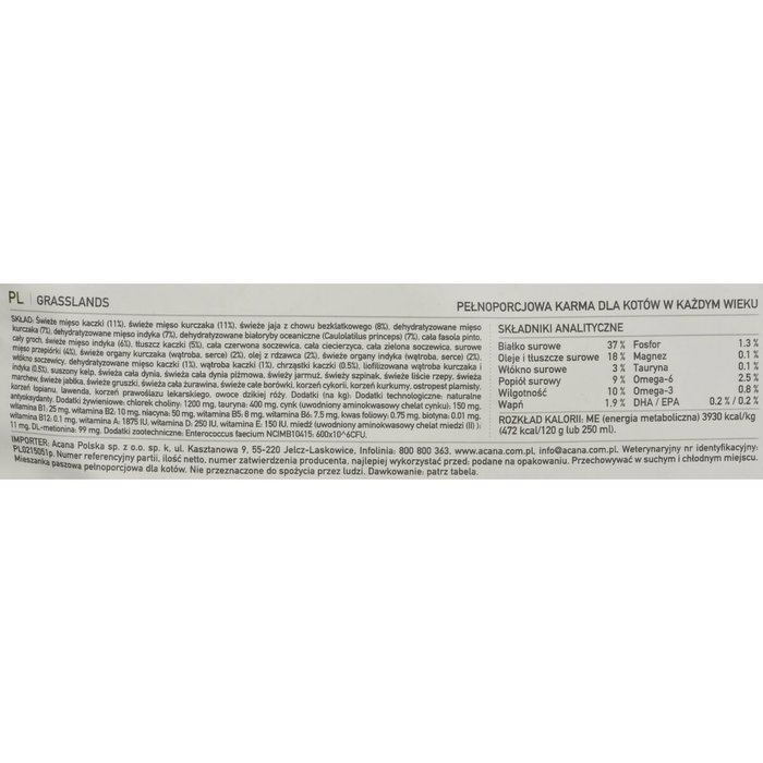 Aliments pour chat Acana Grasslands Poulet Dinde Poisson Veau Canard 4,5 Kg Aliments pour chat Acana Grasslands Poulet Dinde Poisson Veau Canard 4,5 Kg