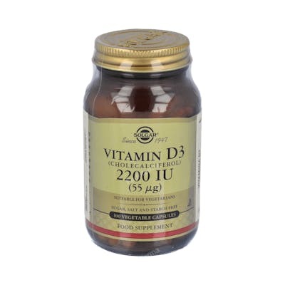 Solgar Vitamine D3 2200 UI (55 µg) 100 Capsules végétales Solgar Vitamine D3 2200 UI (55 µg) 100 Capsules végétales