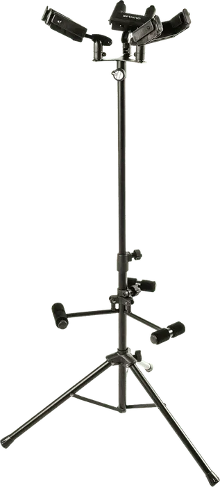 QUIKLOK Soporte Triple Guitare/Basse Universal avec Autoblocage de Sécurité Noir