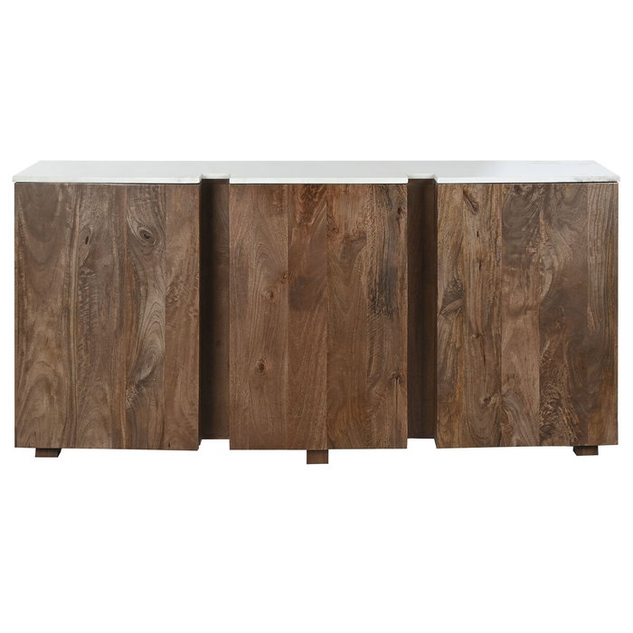 Buffet Home ESPRIT Blanc Marron Marbre Bois de manguier 162,5 x 47 x 76 cm