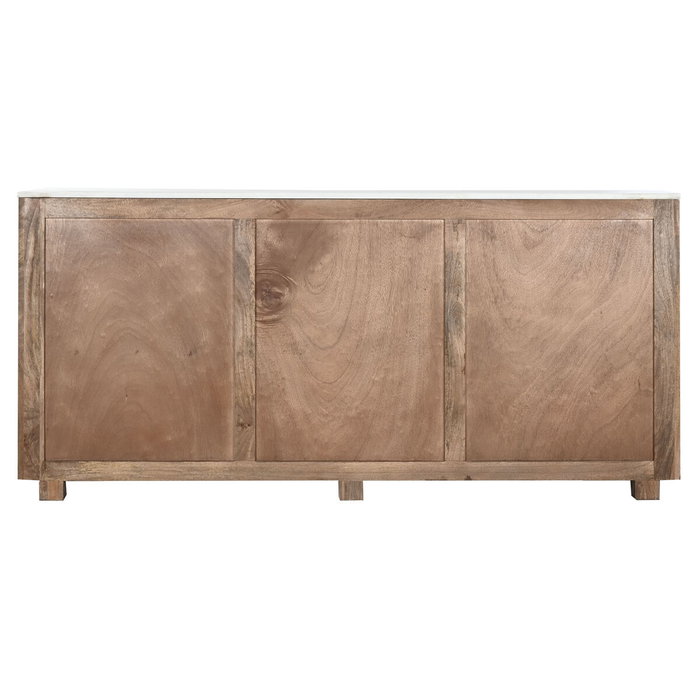 Buffet Home ESPRIT Blanc Marron Marbre Bois de manguier 162,5 x 47 x 76 cm