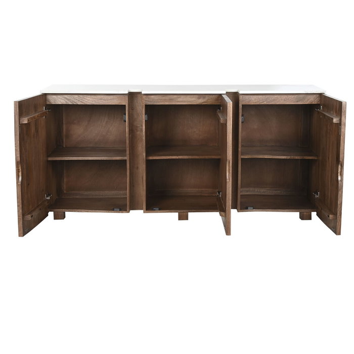 Buffet Home ESPRIT Blanc Marron Marbre Bois de manguier 162,5 x 47 x 76 cm