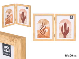GIFTDECOR Porte-photos Double Effet Bambou 15x20 Marron