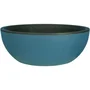 Riviera - Bac à fleurs rond RIVIERA COUPE GRANIT, plastique bleu, diamètre 40 cm x hauteur 15 cm, pour plantes et fleurs