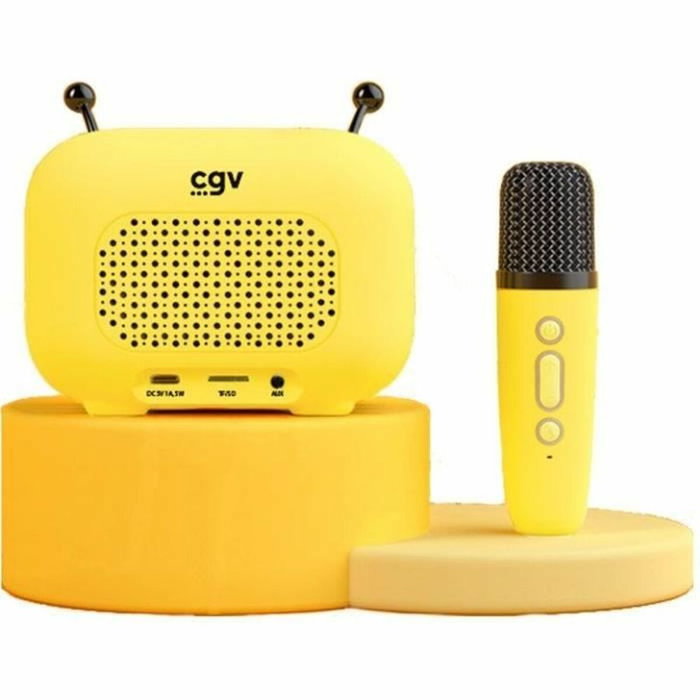 CGV Kit karaoké MAYA - Enceinte Bluetooth et micro sans fil Jaune CGV Kit karaoké MAYA - Enceinte Bluetooth et micro sans fil Jaune
