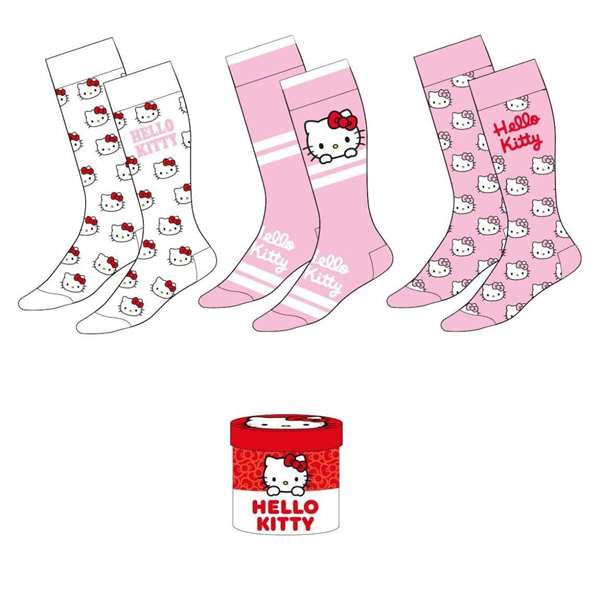 Cerdá - Pack de 3 paires de chaussettes Hello Kitty - Taille 36/43 - Multicolore Cerdá - Pack de 3 paires de chaussettes Hello Kitty - Taille 36/43 - Multicolore