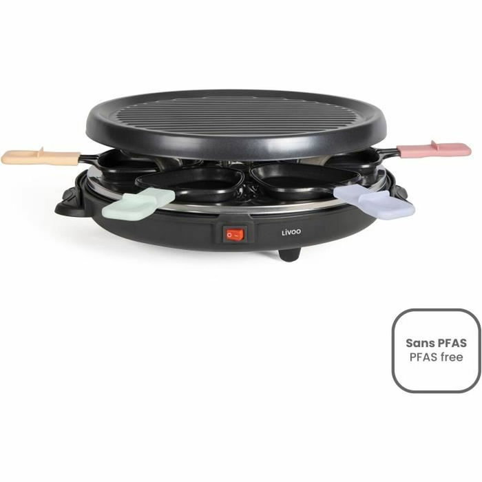 Livoo DOC207P Appareil à raclette 6 personnes 800W Livoo DOC207P Appareil à raclette 6 personnes 800W