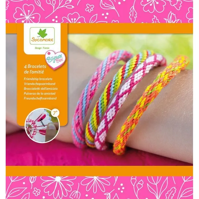 Sycomore - Kit Créatif Atelier de Bijoux avec Disques et Fils pour Bracelets de l'Amitié - 4 Techniques - À Partir de 7 Ans Sycomore - Kit Créatif Atelier de Bijoux avec Disques et Fils pour Bracelets de l'Amitié - 4 Techniques - À Partir de 7 Ans