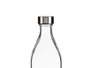 Vivalto Bouteille en Verre Carrée 1L avec Bouchon Acier 25,5x8,5x0,6 cm Transparente Argent (Set de 12)