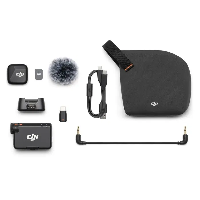 DJI Mic Mini (1 TX + 1 RX) - Micro sans fil professionnel compact - Autonomie 48h - Annulation active du bruit - Technologie OsmoAudio