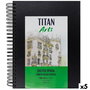 Carnet de croquis Titan Arts Noir A4 50 Volets (5 Unités)