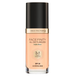 Max Factor Facefinity All Day Flawless - Fond de teint mat 3-en-1 vegan SPF 20 - Teinte 33 Beige Cristal - 30 ml