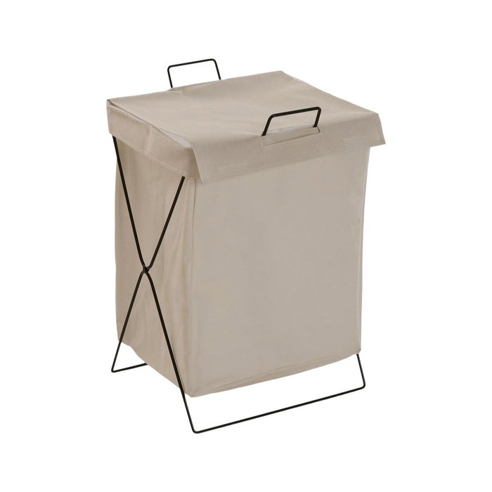 Panier à linge Versa Crème Polyester Métal Polyéthylène 35 X 48 X 30 CM