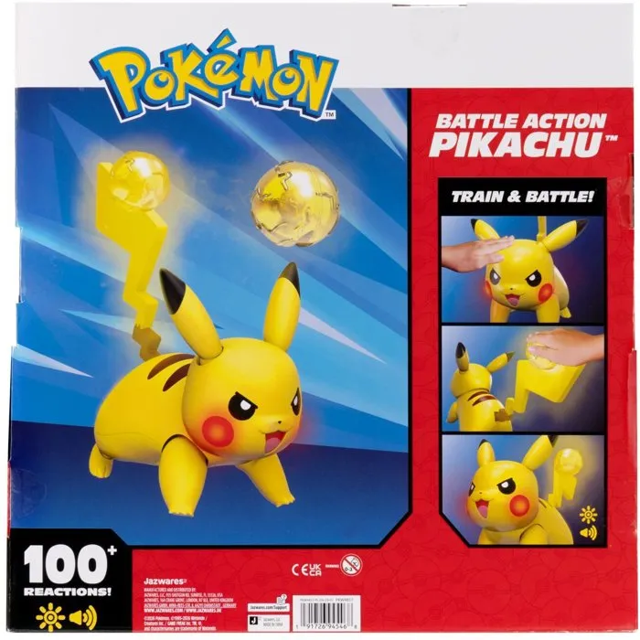 Pokémon Pikachu Battle Action - Figurine interactive de 30 cm avec sons et lumières