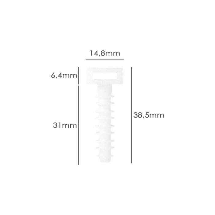 WOLFPACK LINEA PROFESIONAL Taco Fijación Brida Nylon Blanco 8 mm (100 unités)
