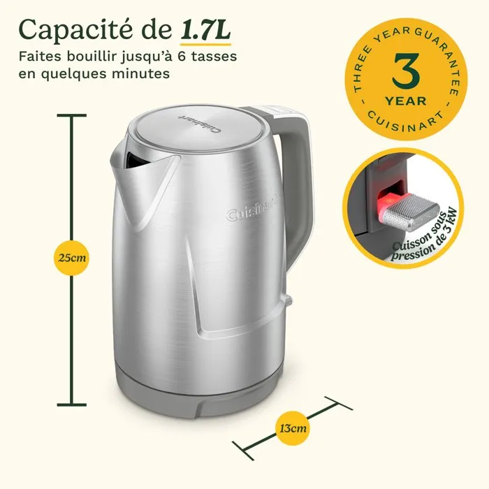 Cuisinart Bouilloire électrique Core Collection 1,7 L en acier inoxydable Cuisinart Bouilloire électrique Core Collection 1,7 L en acier inoxydable