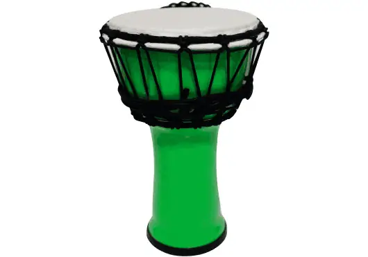 TANGA Djembe en PVC 7 pouces - Tambour vert fluorescent TANGA Djembe en PVC 7 pouces - Tambour vert fluorescent