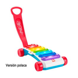 Fisher-Price Xilófono Gigante Interactive - Jouet musical d'éveil lumineux avec 60 mélodies, 3 niveaux d'apprentissage, pour enfants dès 9 mois - Version polonaise