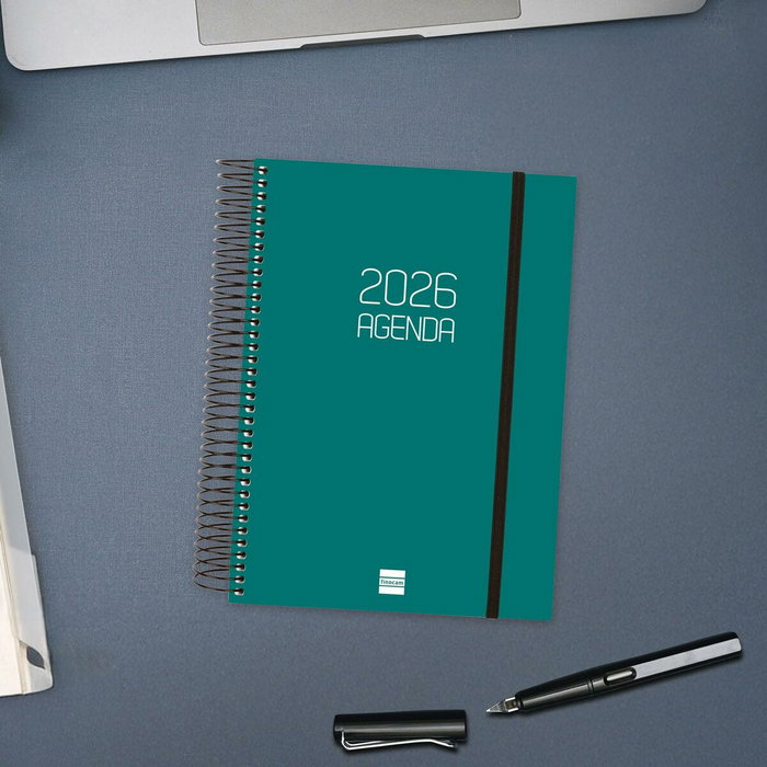 Agenda Finocam OPAQUE Vert A5 15,5 x 21,2 cm 2026
