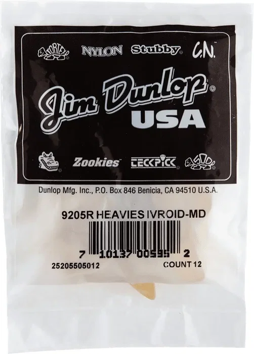 DUNLOP Médiator en os pour pouce Medium Lot de 12 11x1,3x11 cm DUNLOP Médiator en os pour pouce Medium Lot de 12 11x1,3x11 cm