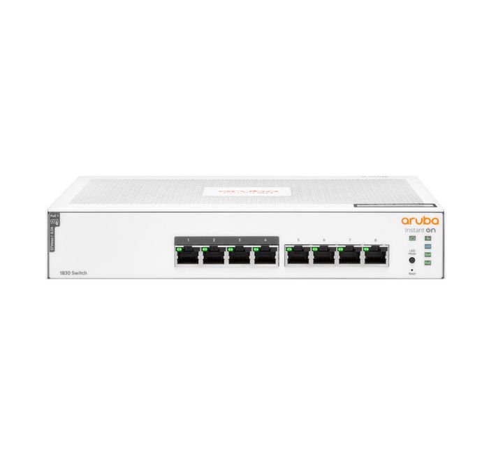 Commutateur Aruba Instant On 1830 8G 4p PoE+ 65W - 8 Ports Gigabit avec 4 Ports PoE+ Classe 4 Commutateur Aruba Instant On 1830 8G 4p PoE+ 65W - 8 Ports Gigabit avec 4 Ports PoE+ Classe 4