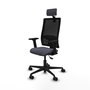 Piqueras Y Crespo Bormate Chaise de Bureau avec Mécanisme Asynchrone, Gris et Noir