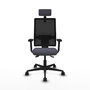 Piqueras Y Crespo Bormate Chaise de Bureau avec Mécanisme Asynchrone, Gris et Noir