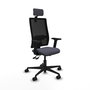 Piqueras Y Crespo Bormate Chaise de Bureau avec Mécanisme Asynchrone, Gris et Noir