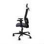 Piqueras Y Crespo Bormate Chaise de Bureau avec Mécanisme Asynchrone, Gris et Noir