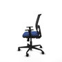 Chaise Yunquera Synchro 4 positions tissu Bleu foncé Maille Noir Base en nylon noir Accoudoir 1D Sans appui-tête Roulettes 65mm nylon