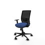 Chaise Yunquera Synchro 4 positions tissu Bleu foncé Maille Noir Base en nylon noir Accoudoir 1D Sans appui-tête Roulettes 65mm nylon
