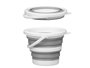 ARTE REGAL Seau pliable rond en plastique 5L blanc-gris