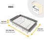 Emuca Kit tiroir en fil métallique et rack ajustable Quartz pour armoires, glissières extension totale et à fermeture douce, Module 80cm, Finition Titane