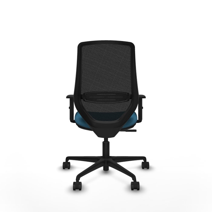 Chaise Mardos Synchro 4 positions tissu Vert pétrole Maille Noir Base en nylon noir Accoudoir 1D Sans appui-tête Roulettes 65mm nylon