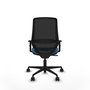 Chaise Mardos Synchro 4 positions tissu Vert pétrole Maille Noir Base en nylon noir Accoudoir 1D Sans appui-tête Roulettes 65mm nylon