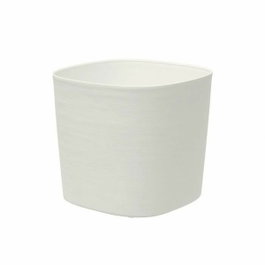 Garden ID Pot avec réserve d'eau Respect Blanc 40 x 40 cm